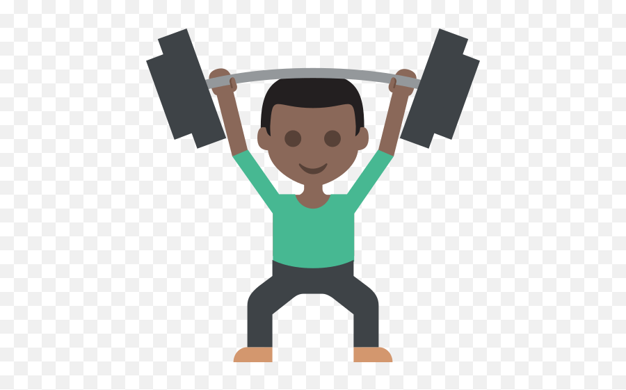 Persona Levantando Pesas Tono De Piel Oscuro Emoji Transparent