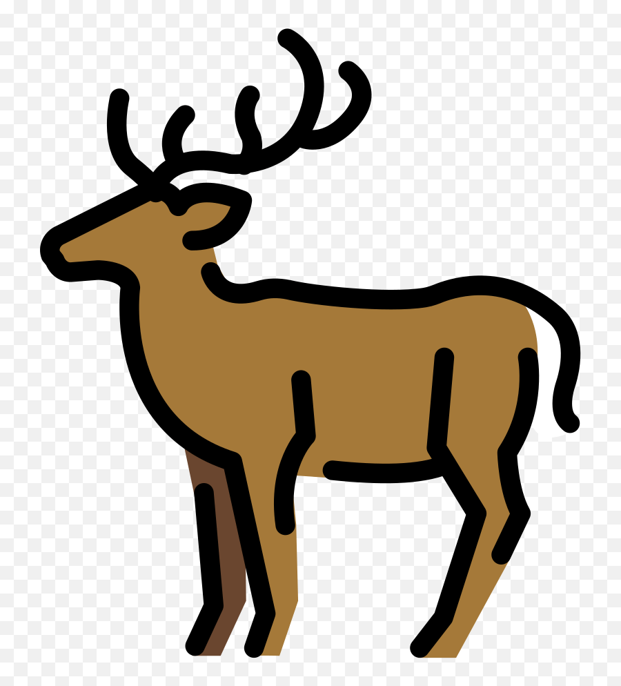 Openmoji Elk Emoji,Deer Emoji free transparent emoji