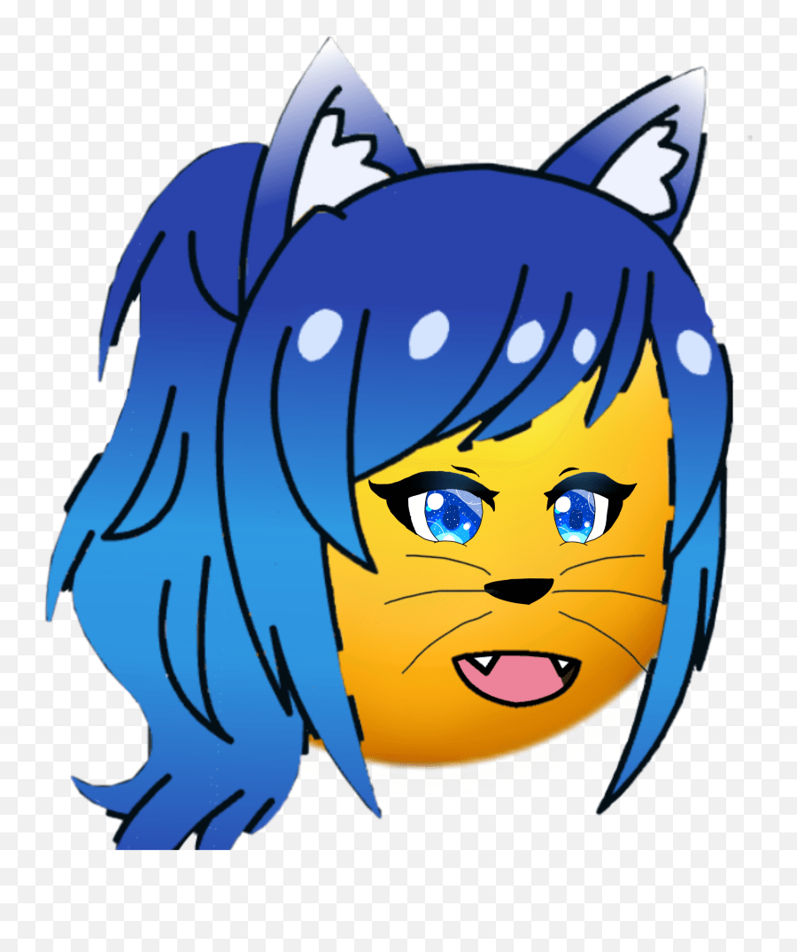 Blue Wolf Emoji Cartoon,Blue Head Emoji free transparent emoji