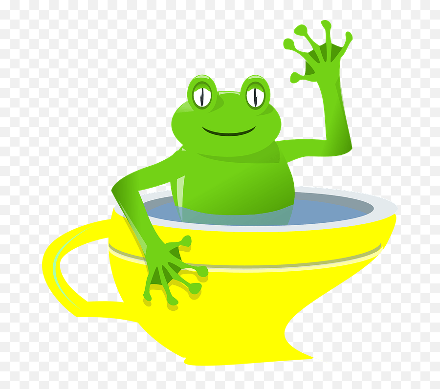 Frog Cup Waving Vector Graphics Emoji,Frog Drinking Tea Emoji free