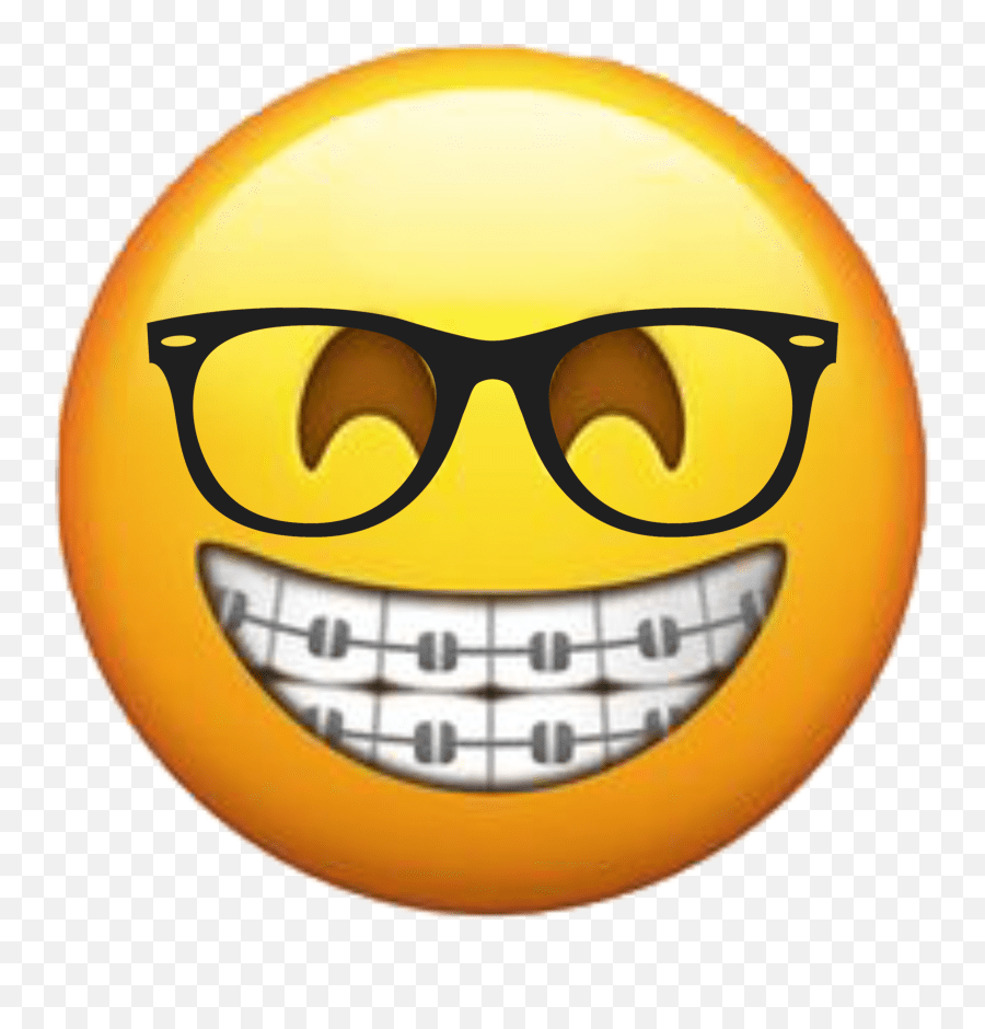 Braces Emoji Glasses Nerd Emoji With Braces Png,Nerd Emoji free