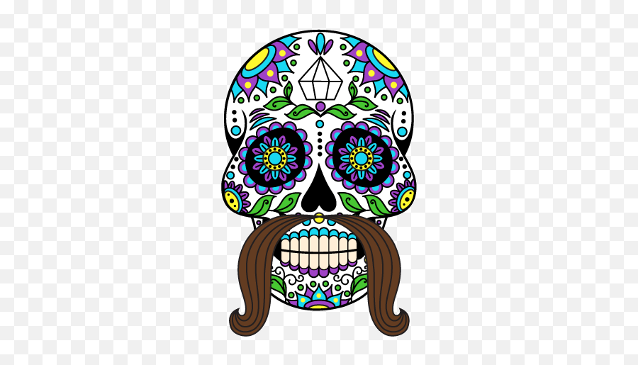 Sugar Skull Stickers Pack 1 Skull Clipart Day Of The Dead Emoji,Sugar
