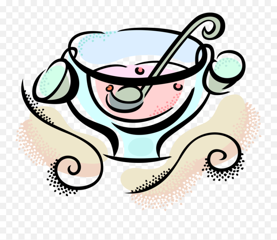 Vector Illustration Of Punch Bowl With Dot Emoji,Throat Punch Emoji