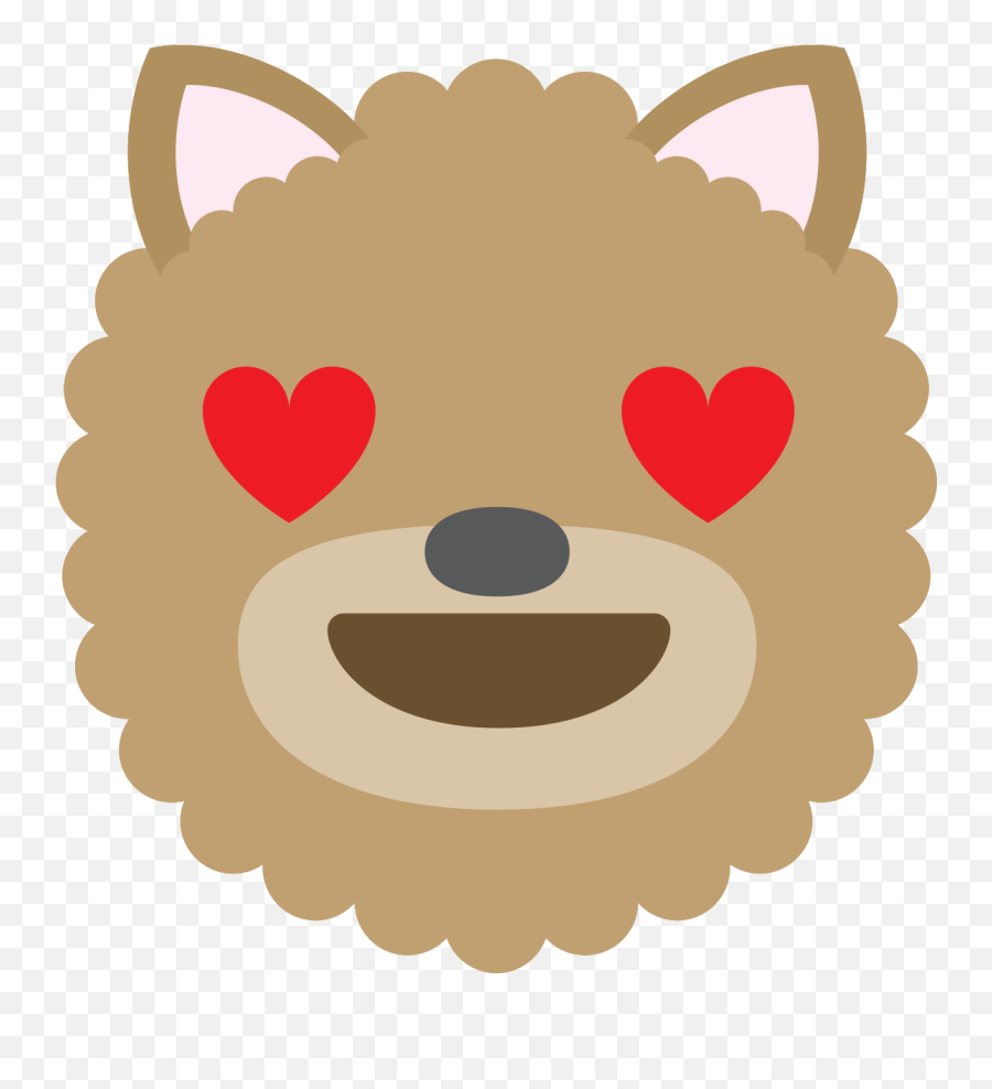 Free Emoji Dog Face Love Png With Transparent Background Scalloped