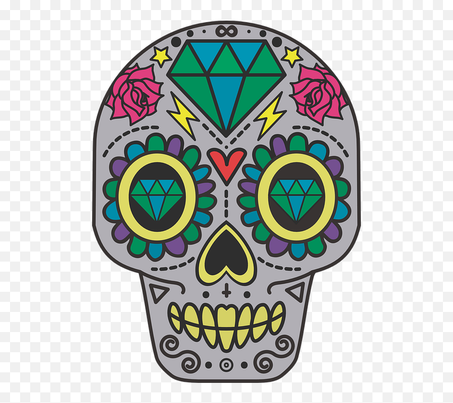 Sugar Skull Png 3 Png Image Cartoon Day Of The Dead Skull Emoji,Sugar