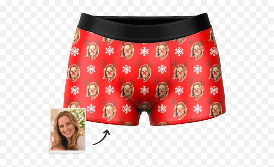 Mens Custom Christmas Santa Face Boxer Undergarment Emoji,Emoji