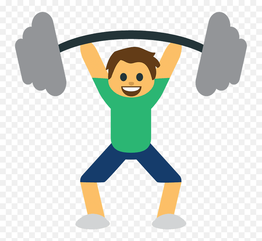 Person Lifting Weights Emoji Clipart Happy,Workout Emoji free