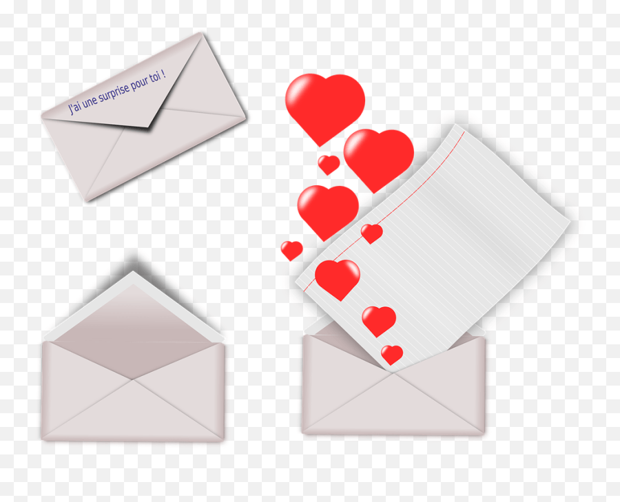 Envelope St Valentine Heart In Clipart Enveloppe Surprise Emoji,Heart
