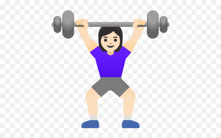 Light Skin Weight Training Emoji,Squat Emoji free transparent emoji