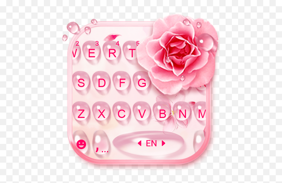Rose Waterdrop Keyboard Theme Garden Roses Emoji,Roses Emoticon