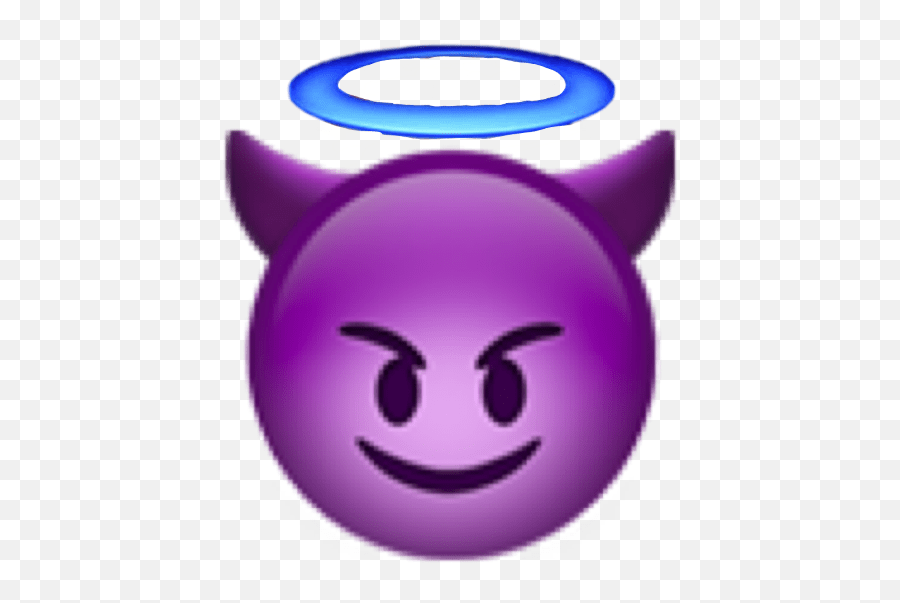 Devil Angel Emoji Emoticon Whatsapp Instagram Snapchat Devil Purple