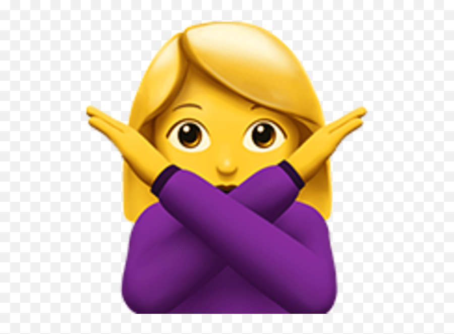 No Emoji Iphone Gesture Emoticon Girl Crossing Arms Emoji,No Emoji