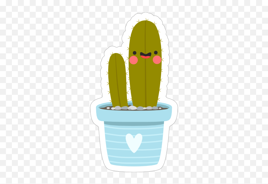 Happy Waving Cactus Sticker Illustration Emoji,Cactus Lightning Emoji