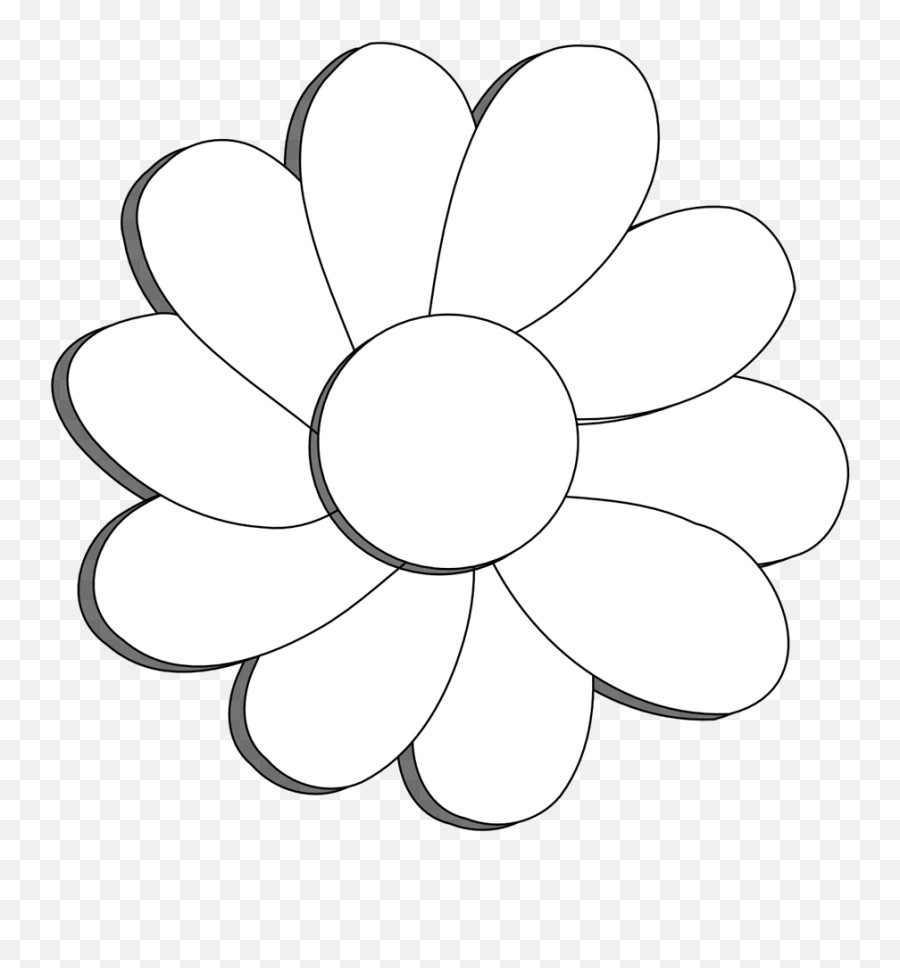 White Flower Clip Art Flowers Black Dot Emoji,Black And White Flower