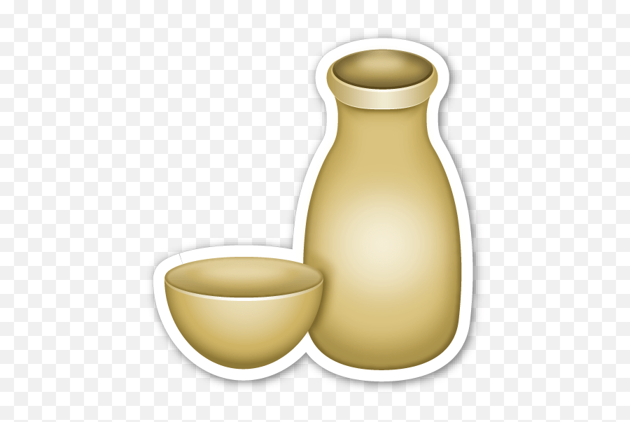 Sake Bottle And Cup Vase Emoji,Sake Emoji free transparent emoji