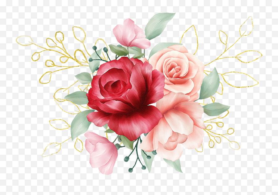 Gold Roses Flowers Flower Bouquet Flower Texture For Invitation Cards