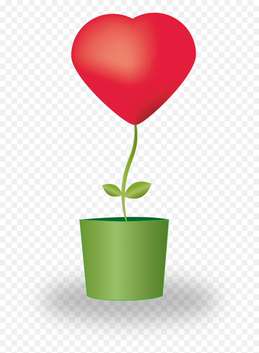 Heart Flower Potted Plants Love Mother Flor De Coracao Png Emoji