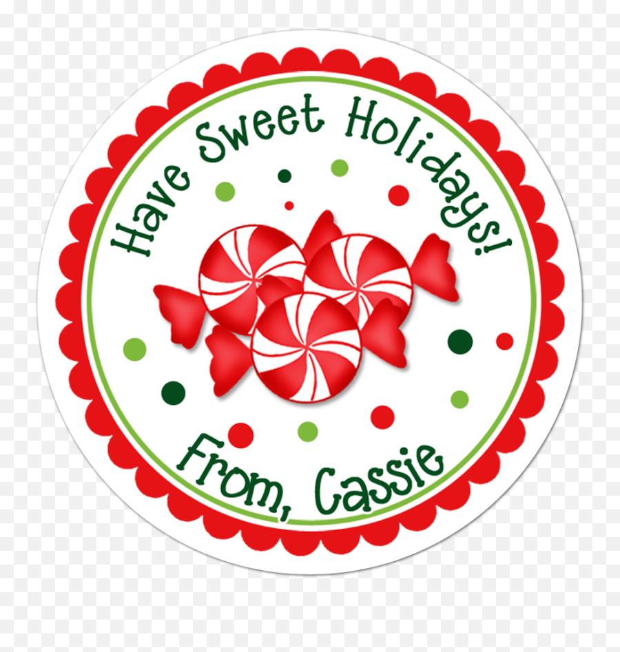Peppermint Candy Personalized Sticker Merry Christmas Sticker Png