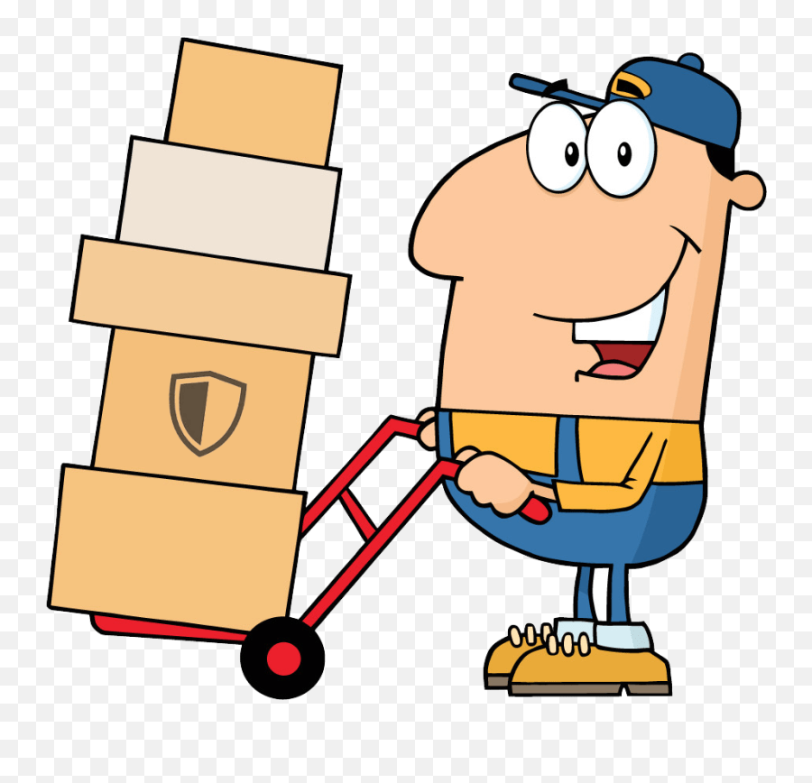 Moving Insurance Cartoon Delivery Man Clipart Full Size Cartoon Dolly