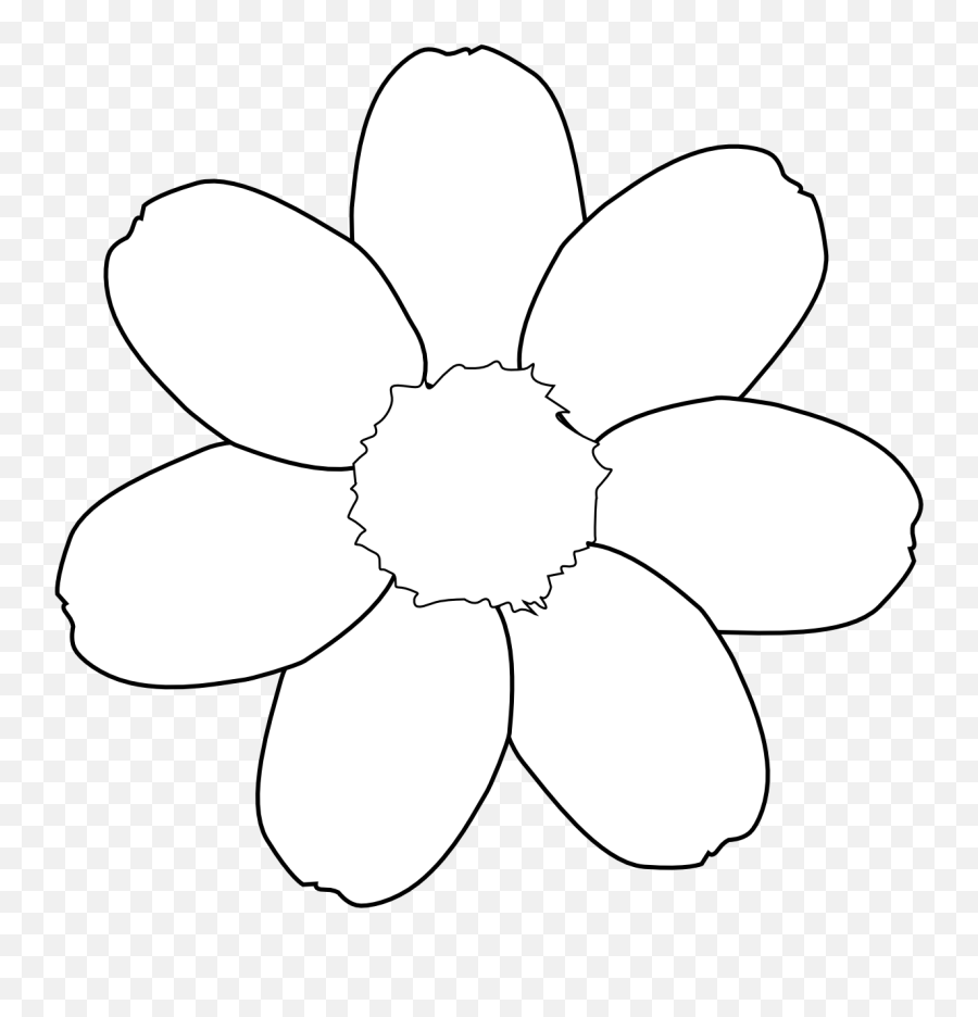 Flower Tattoo Black And White Cartoon Daisy Flower 6 Petals Emoji