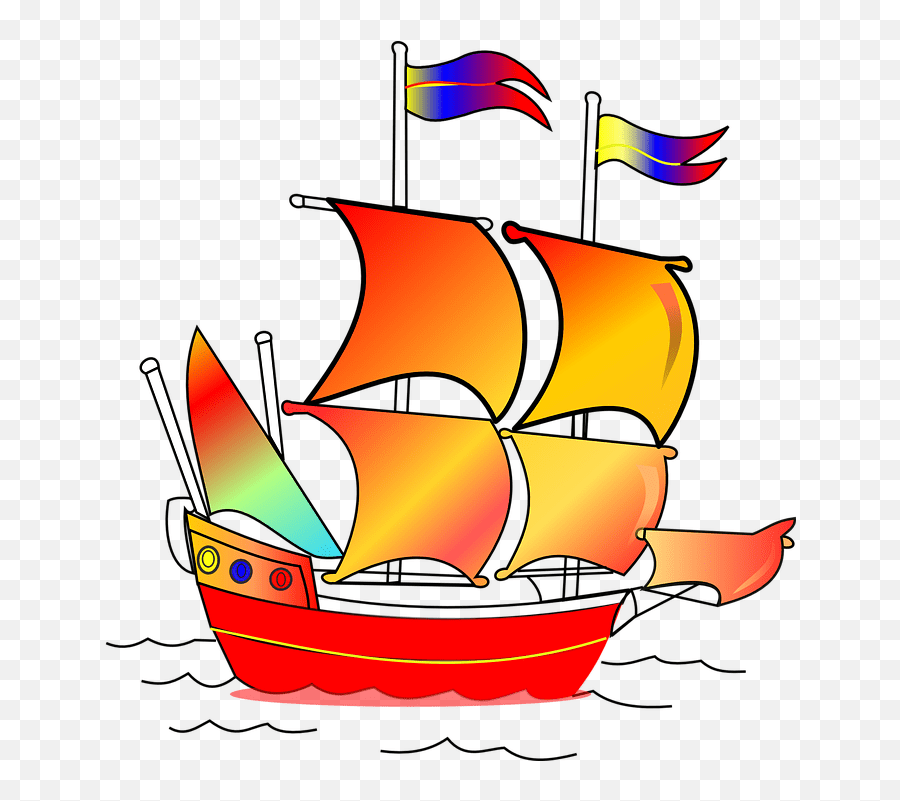 Pirate Sailing Ship Barco Clipart Emoji,Flag Ship Emoji free