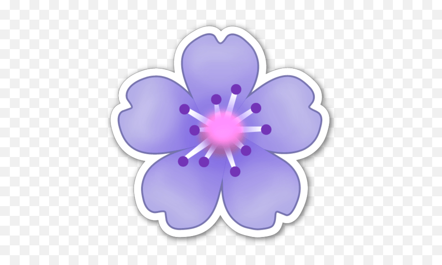 Purple Pink Flowers Emoji Emojisti Flower Emoji Sticker,Lavender