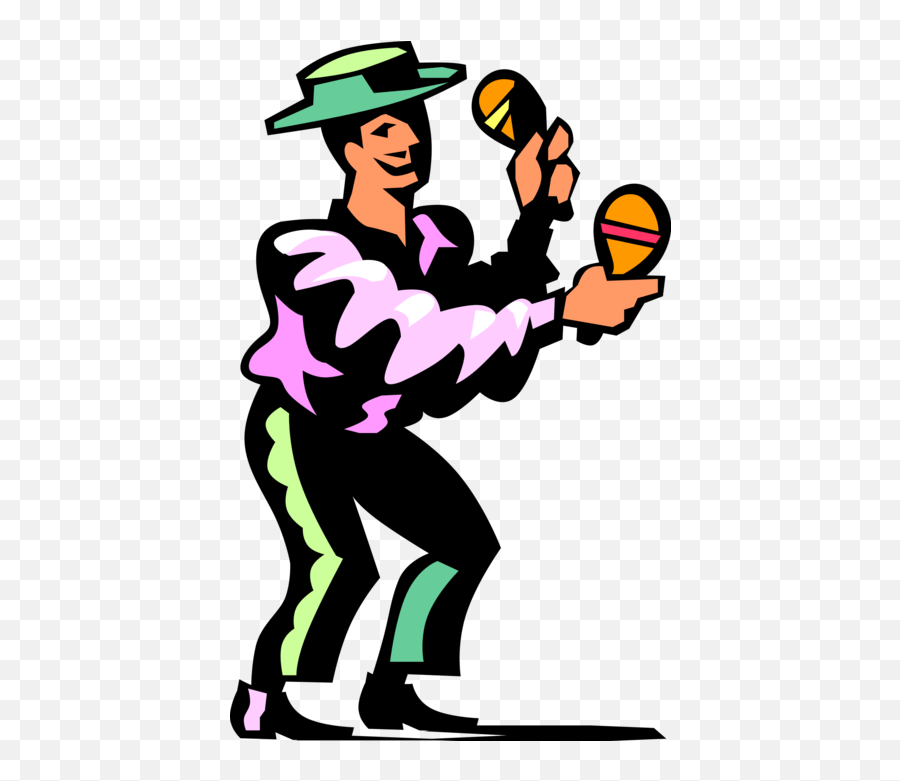 Vector Illustration Of Latin Musician Maracas Players Emoji,Maracas