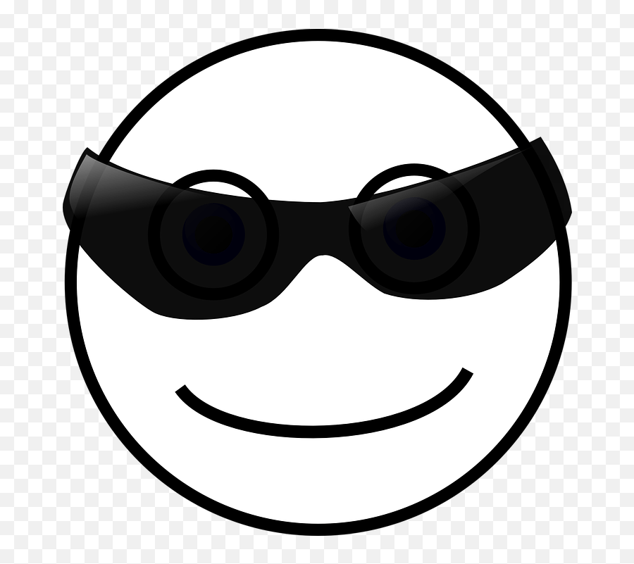 Free Sunglasses Glasses Illustrations Cool Smiley Face Black And