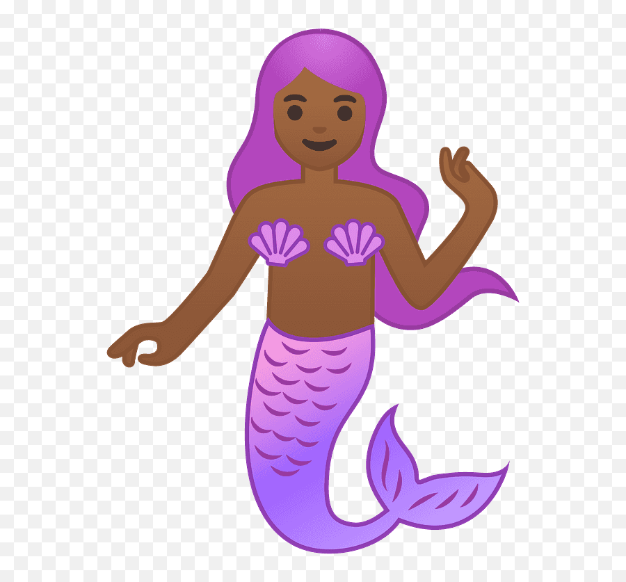 Mermaid Emoji Clipart Emoji Sereia Morena,Long Hair Emoji free