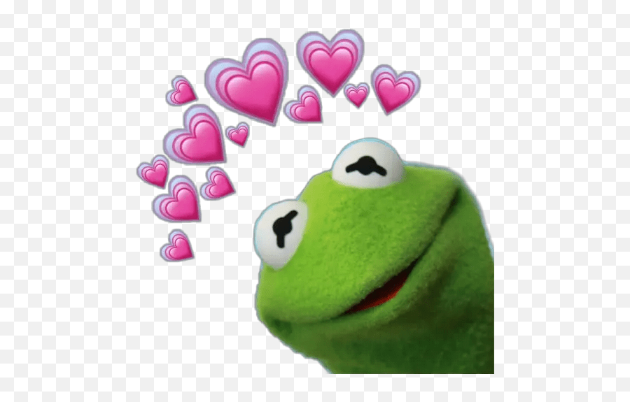 Elmo Kermit Stickers For Whatsapp Kermit The Frog Emoji,Kermit Heart