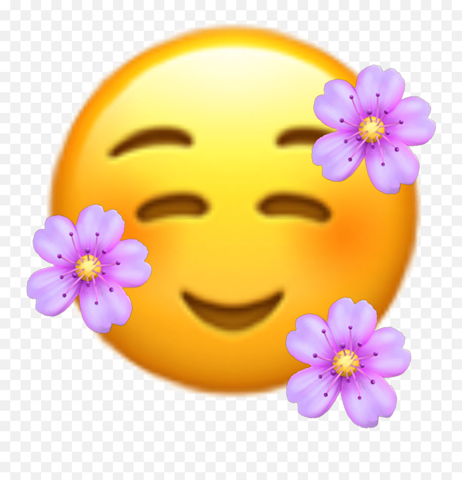 Freetoedit Emoji Flower Purple Happy Heart Blush Emojis Emoticons Png
