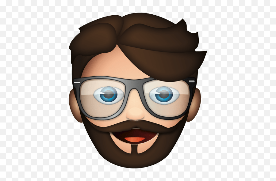 Bearded Man With Glasses Smiling Beard Long Hair Man Emoji,Short