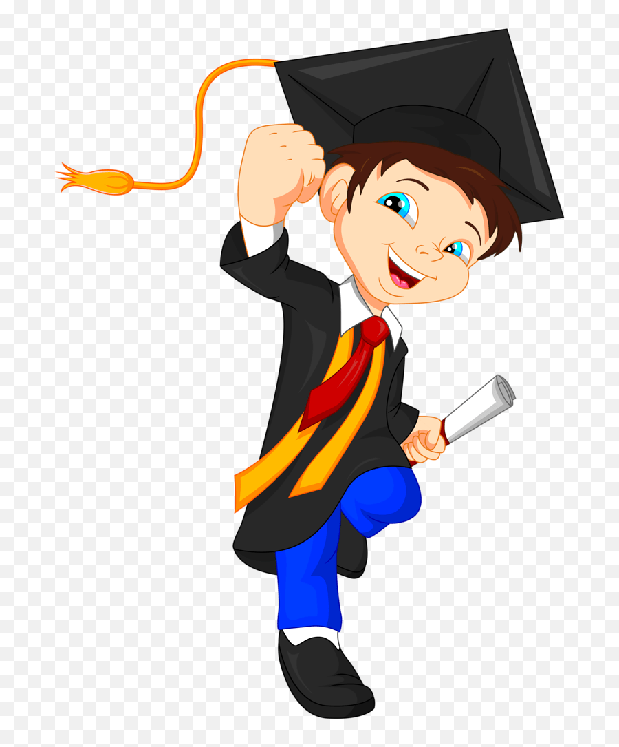 Graduation Cap And Gown Boy Graduation Cartoon Emoji,Cap And Gown