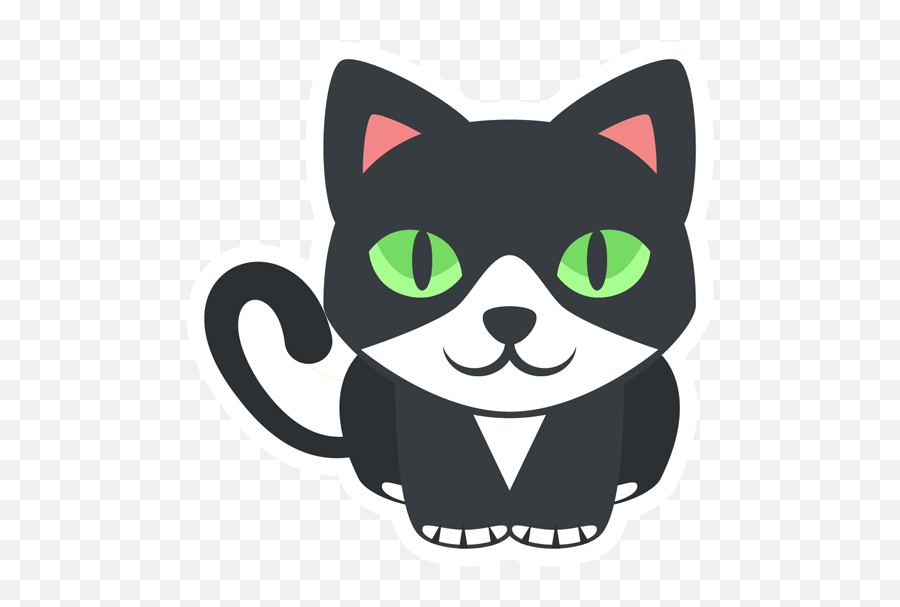 Cat Lover Sticker Just Stickers Black And White Cat Face Emoji,Cute Cat Emoji free