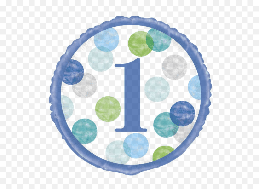 Foil Balloon Blue Dots Boys First Birthday Emoji,Blue Dot Emoji