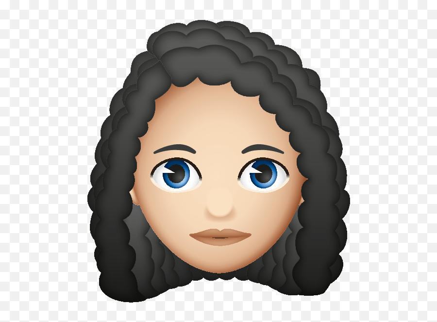 Black Haired With Curls Cartoon Emoji,Black Woman Emoji free