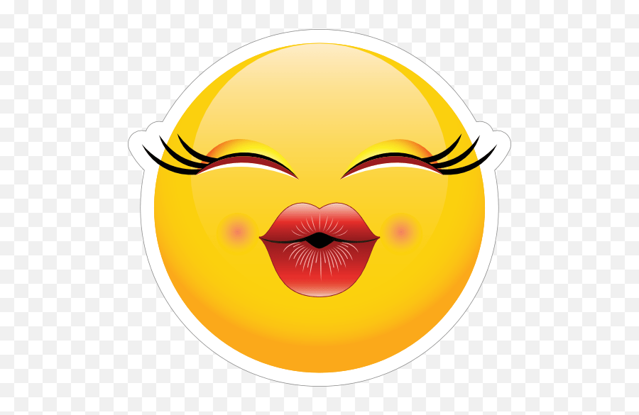Cute Puckered Lips Emoji Sticker Emoji With Lips,Eyelash Emoji free