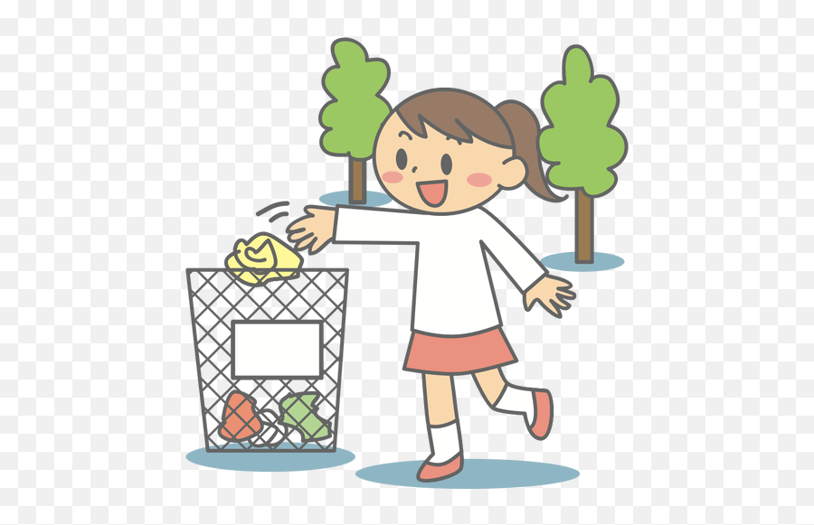 Girl Throwing Into Bin Put Rubbish In The Bin Clipart Emoji,Trash Bag Emoji free transparent