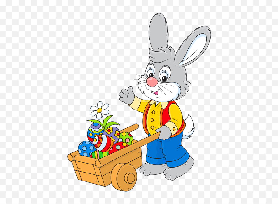 Easter Bunny With Egg Cart Png Picture Free Easter Bunny