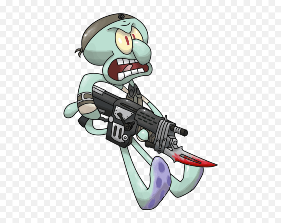 Png Squidward Picture Spongebob Going To War Emoji,Water Gun Emoji