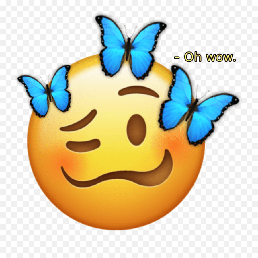 Smileemojicutecrushbutterfly Sticker Happy Emoji,Butterfly Emoticon