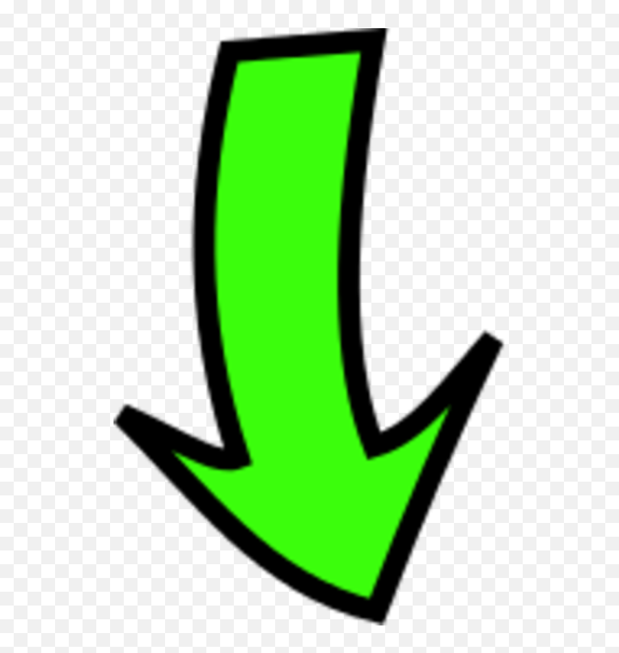 Curved Arrow Clipart Green Arrow Pointing Down Png Emoji,Green Arrow