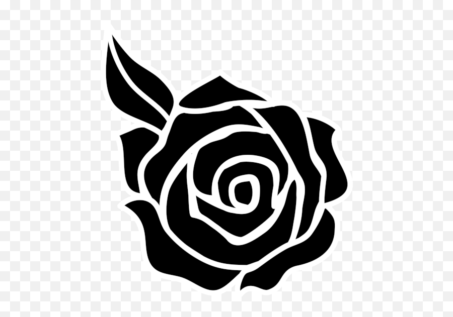 Cartoon Rose Black And White Rose Black And White Clipart Emoji,Black