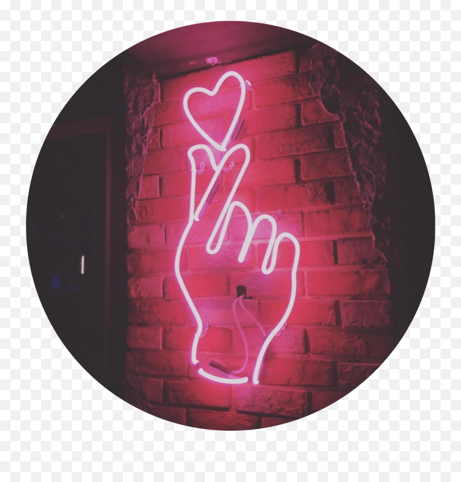 Fingerheart Korean Lights Neon Pink Korean Aesthetic Finger Heart