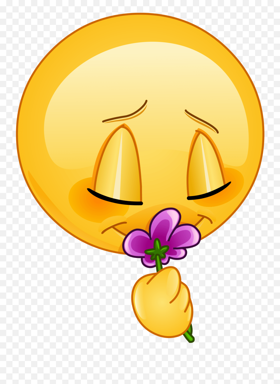 Flower Smelling Emoji Decal Flower Emojis,Emoji With Flower free