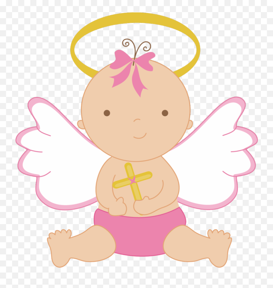 Baby Girl Clipart Christening Png Baby Girl Angel Baptism Emoji,Baby