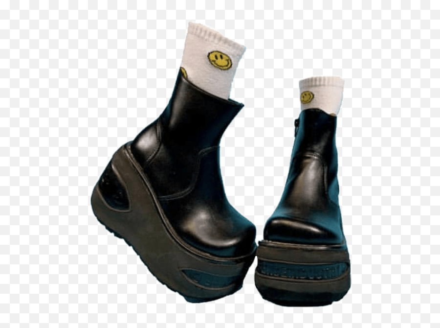 Platforms Black Blackshoes Shoes Work Boots Emoji,Smiley Face And Shoes Emoji free