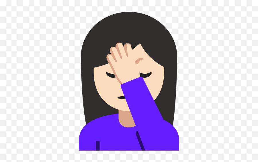 Light Skin Tone Emoji Hand Over Forehead Emoji,Palm Face Emoji free transparent emoji