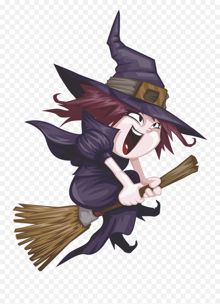 Funny Witch Clipart Witch Riding A Broom Clipart Emoji,Broom Emoji