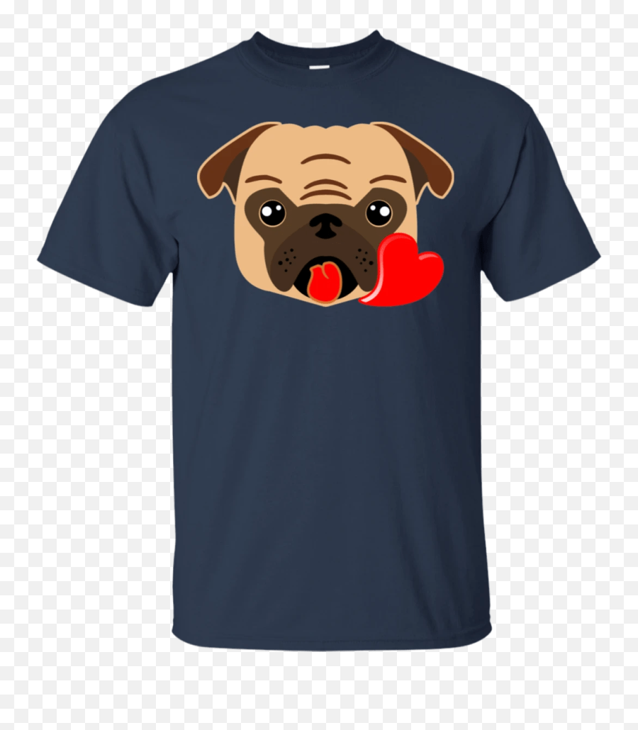 Pug With Heart Cotton T Emoji,Black Dog Emoji free transparent emoji